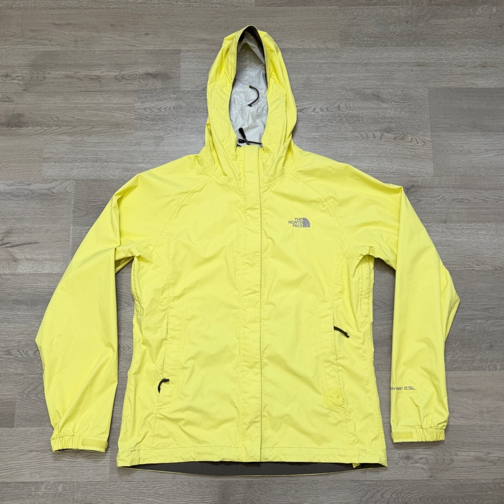 The North Face Jacket Womens Small Yellow Venture Hyvent 2.5L Hooded Windbreaker